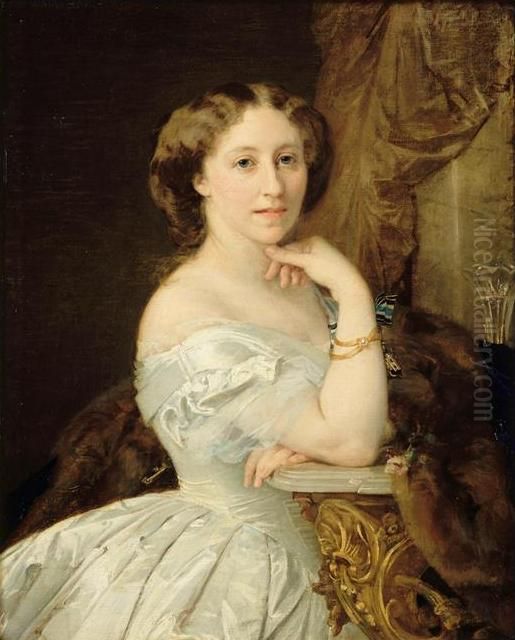 La comtesse de La Bedoyere Oil Painting by Paul-Jacques-Aime Baudry