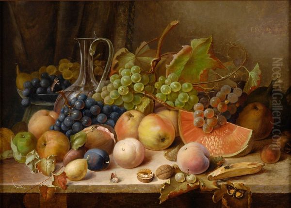 Fruchtestilleben. Oil Painting by unknown