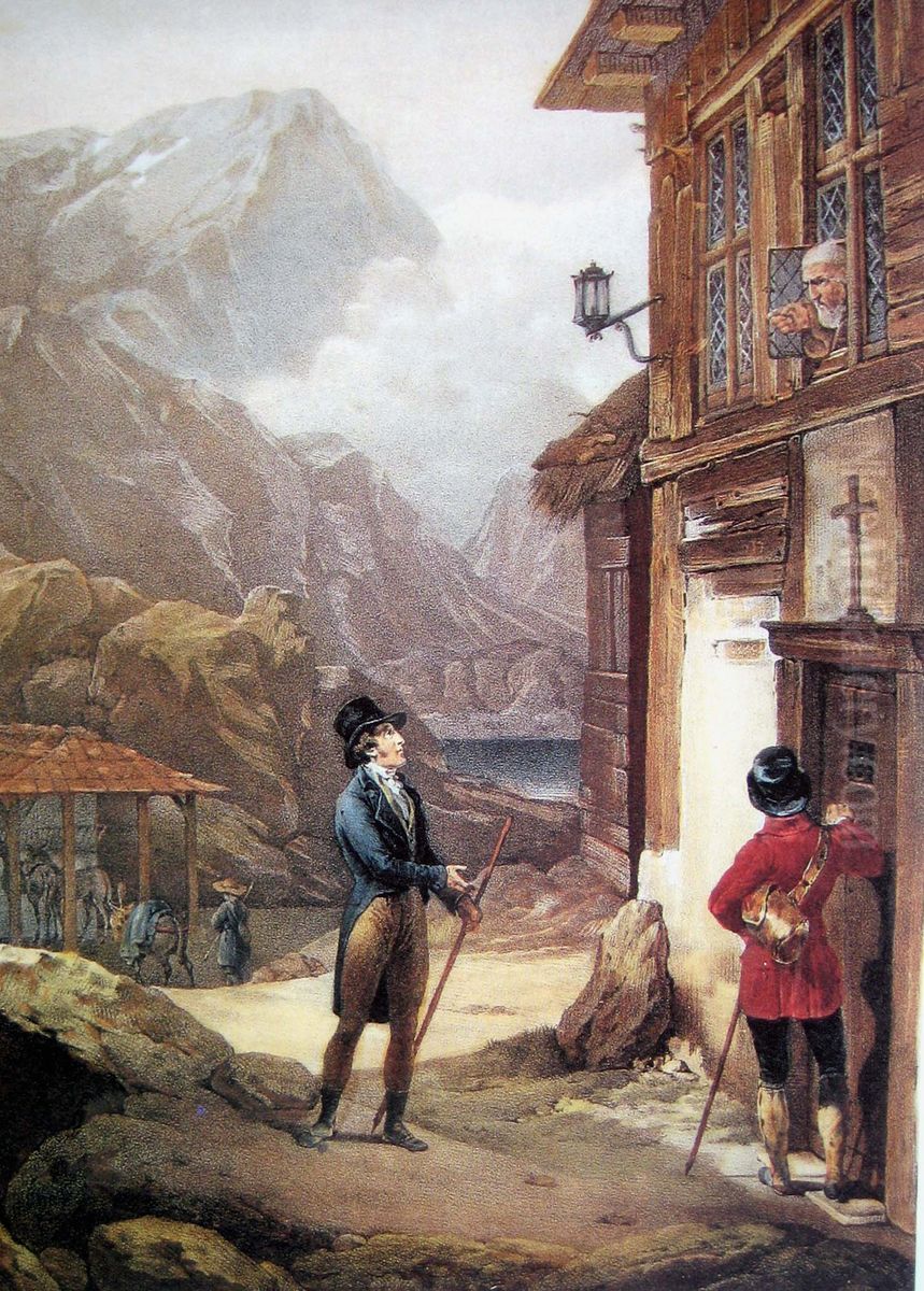 Duke of Chartres, later King Louis-Philipp of France, wants to enter Hospice Saint Gotthard Oil Painting by Horace Vernet