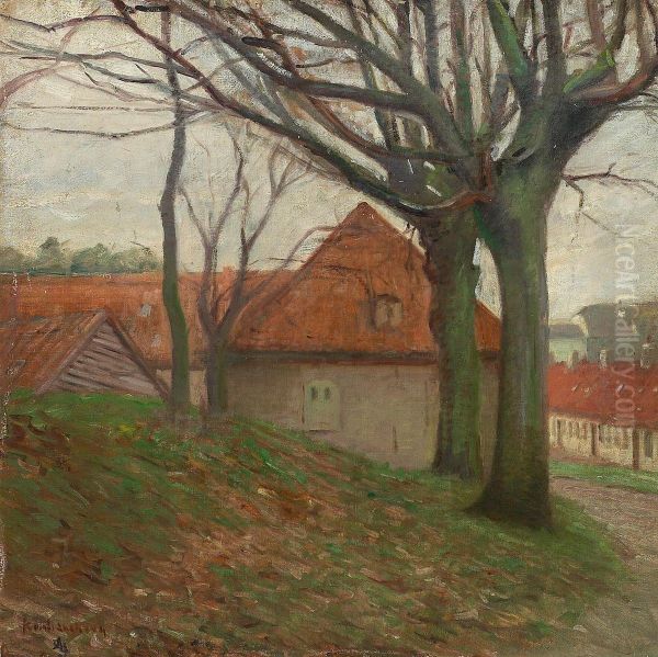 View from the bastions of Christianshavn. Oil Painting by Albert Gottschalk
