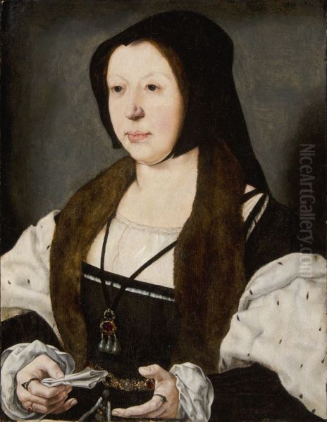 Portrait of Anna de Bergh, Marquise de Veere Oil Painting by Jan Gossaert