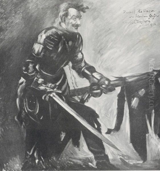 Portrat des Rudolf Rittner als >>Florian Geyer<< (II. Fassung) Oil Painting by Lovis (Franz Heinrich Louis) Corinth