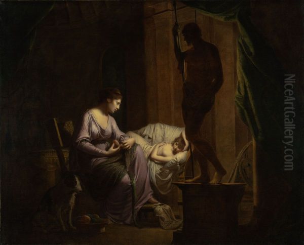 Penelope Unraveling Her Web Oil Painting by Joseph Wright of Derby