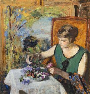 Woman with bouquet