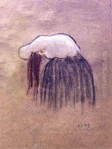 Woman combing her hair