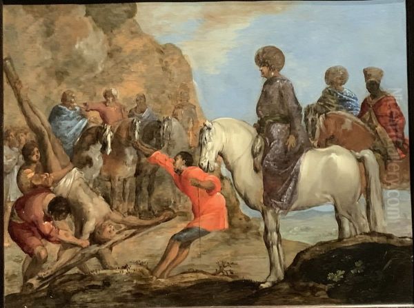 The Martyrdom of Saint Peter Oil Painting by Leonaert Bramer