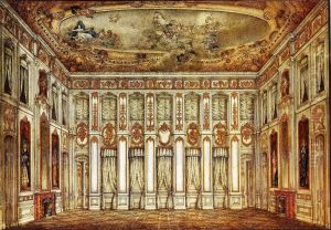 Ceiling painting in the ballroom of the Bruhl Palace in Dresden