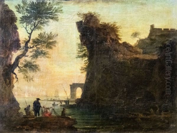 La peche Oil Painting by Joseph Vernet