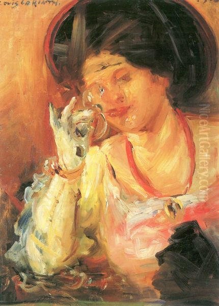 Dame mit Weinglas Oil Painting by Lovis (Franz Heinrich Louis) Corinth