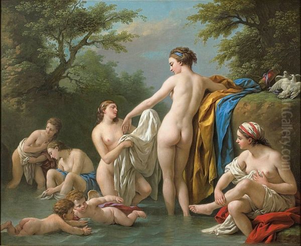 Venus and Nymphs Bathing Oil Painting by Louis-Jean-Francois Lagrenee