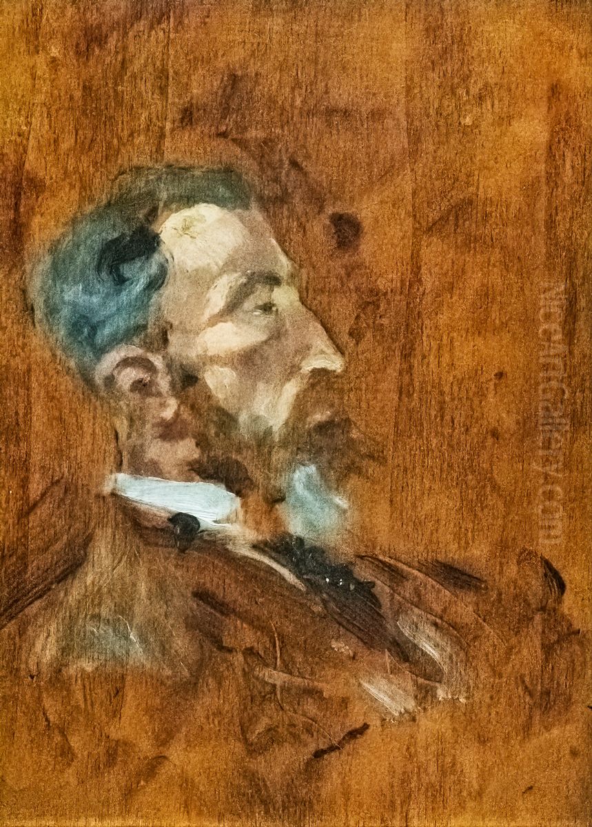 Study of a man Oil Painting by Henri De Toulouse-Lautrec