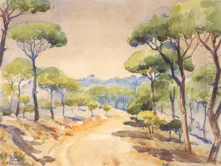 A View From Al-Matn. Oil Painting by Moustafa Farroukh