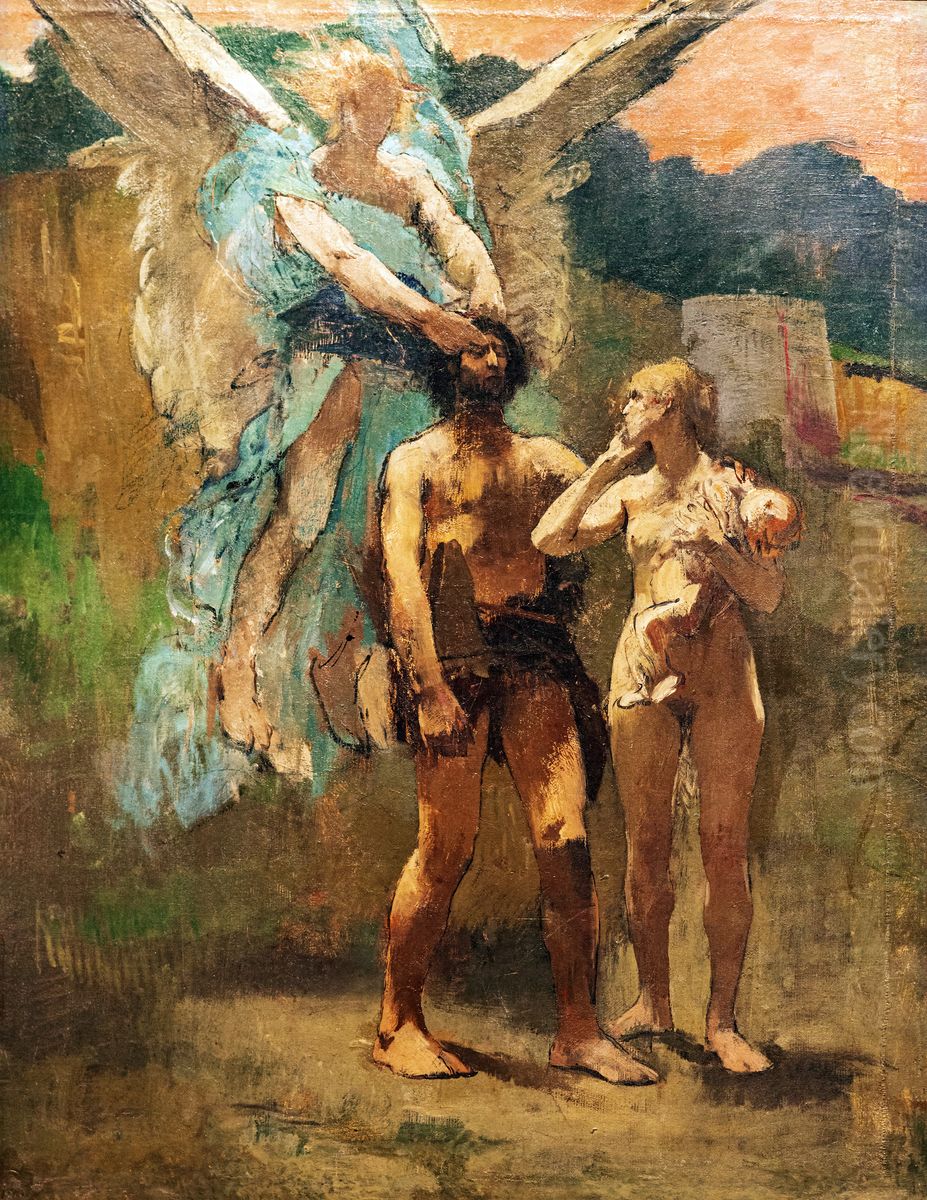 Etude pourLe chatiment de Cain Oil Painting by Henri-Jean Guillaume Martin