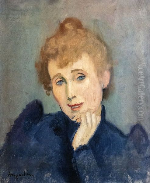Portrait d'Yvette Guilbert Oil Painting by Louis Anquetin
