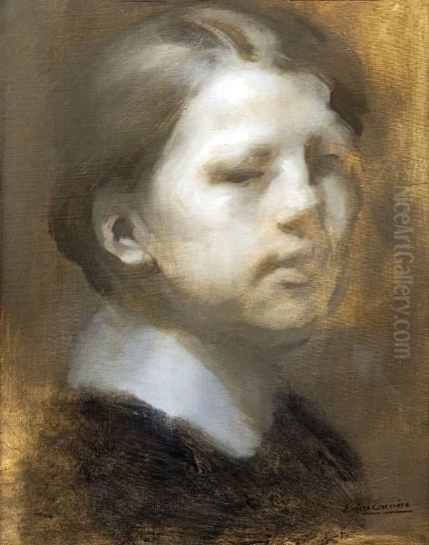 Portrait de Rene Carriere Oil Painting by Eugene Carriere