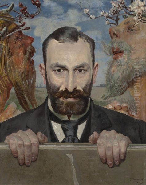 Portrait of Feliks Jasienski Oil Painting by Jacek Malczewski