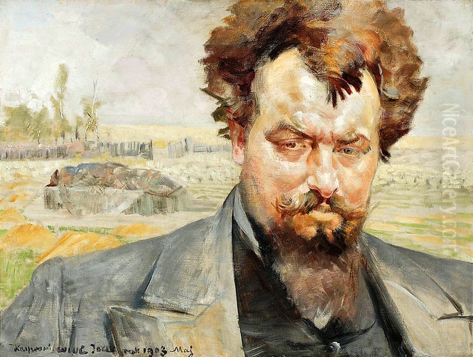 Portrait of Jan Kasprowicz Oil Painting by Jacek Malczewski