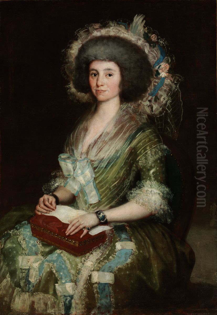 Portrait of the wife of Cean Bermudez (Manuela Margarita Camas y las Hevas) Oil Painting by Francisco Goya Fuendetodos