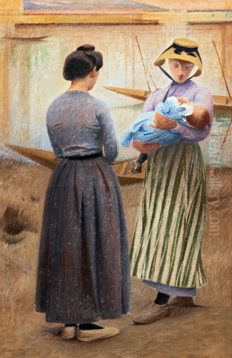 The sand fisherman's child Oil Painting by Henri Rachou