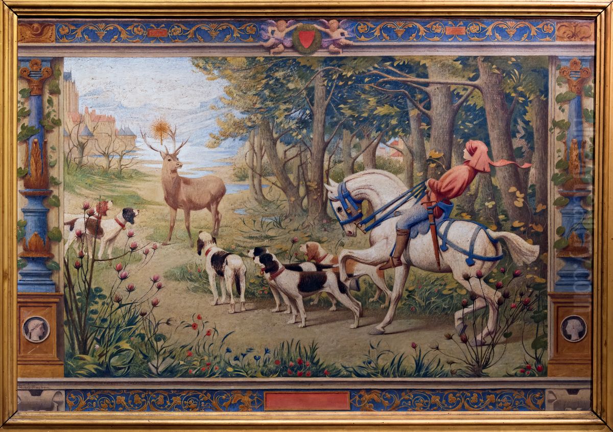 Le Miracle de saint Hubert Oil Painting by Henri Rachou