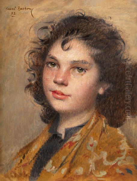 Portrait of a little girl Oil Painting by Henri Rachou