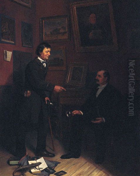 The art collection. Oil Painting by Carl Christian Andersen