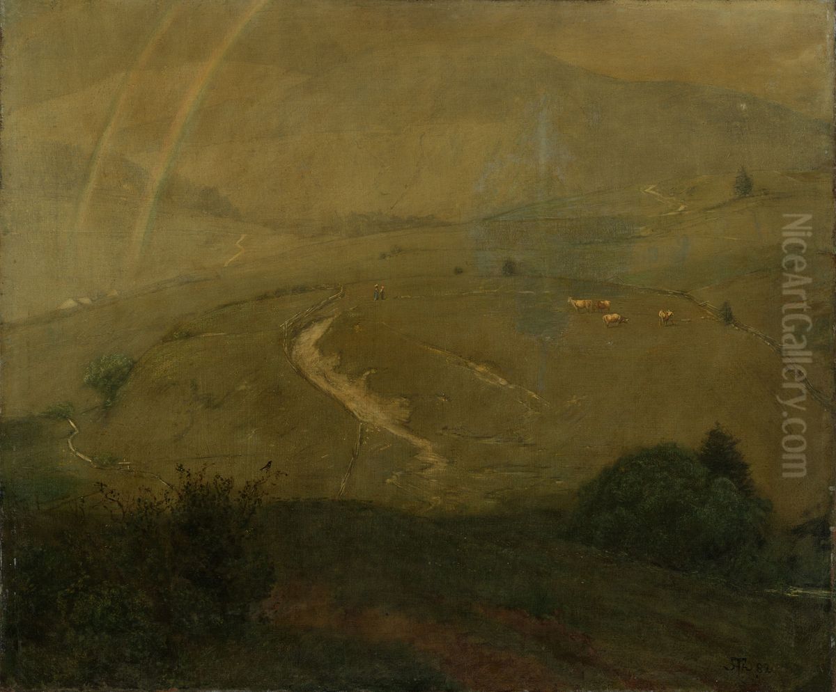 Regen im Schwarzwald Oil Painting by Hans Thoma