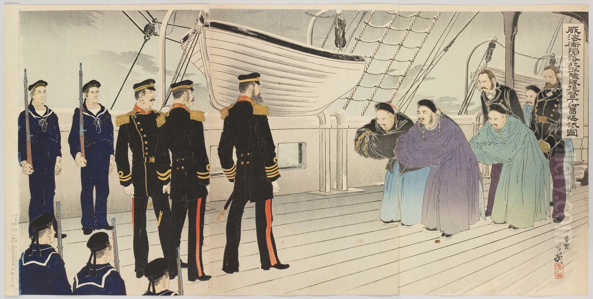 wei hai wei xian luo bei yang jian dui ti du ding ru chang jiang funo tu Oil Painting by Toshihide Migita