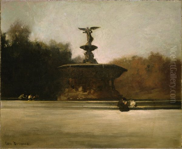 Bethesda Fountain (Fountain in Central Park) Oil Painting by George Wesley Bellows