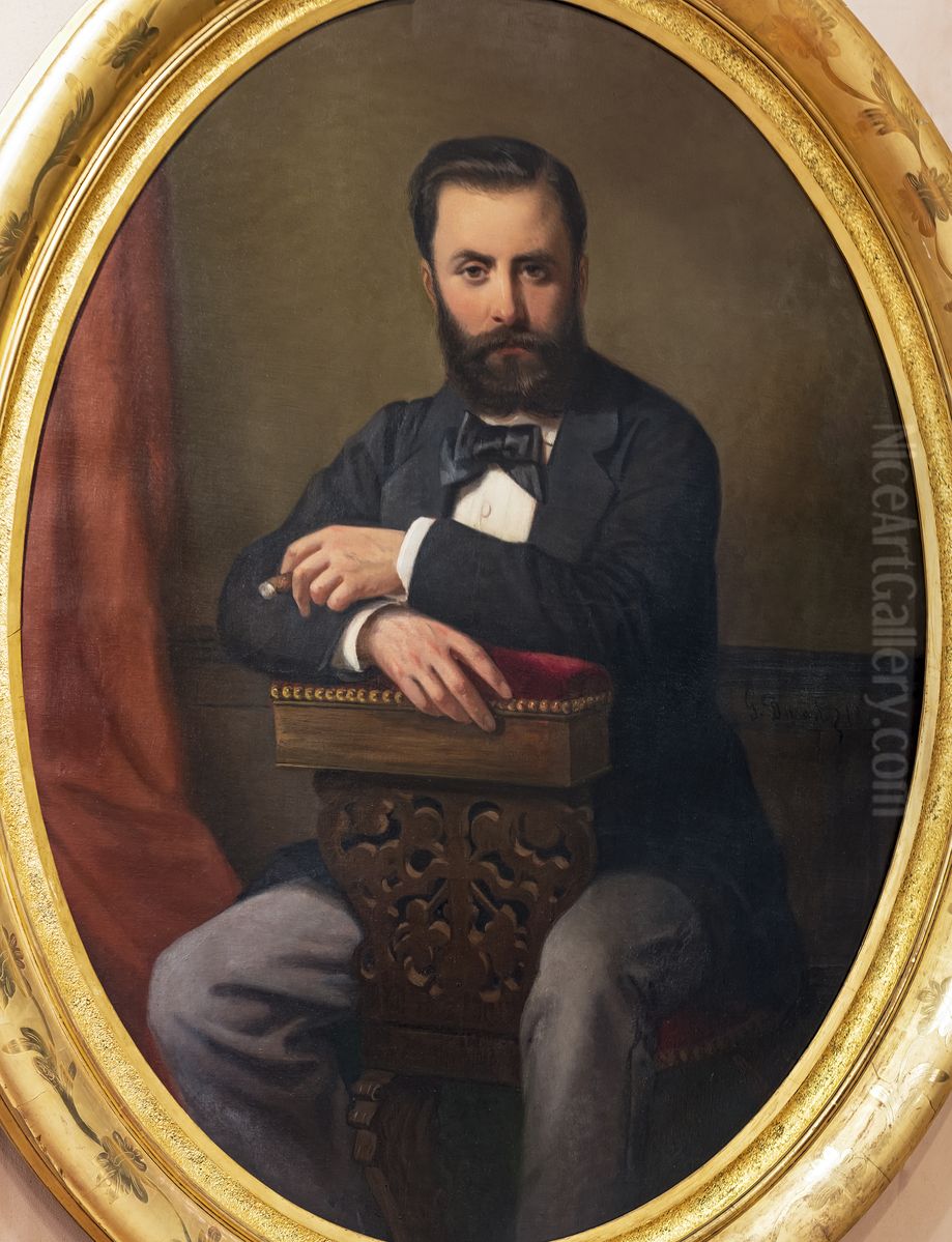 Young bearded man Oil Painting by Gabriel Durand