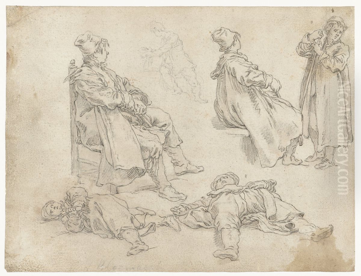 Vijf jongens Oil Painting by Abraham Bloemaert