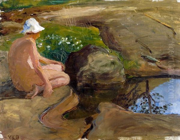 At the Beach Oil Painting by Venny Soldan-Brofeldt