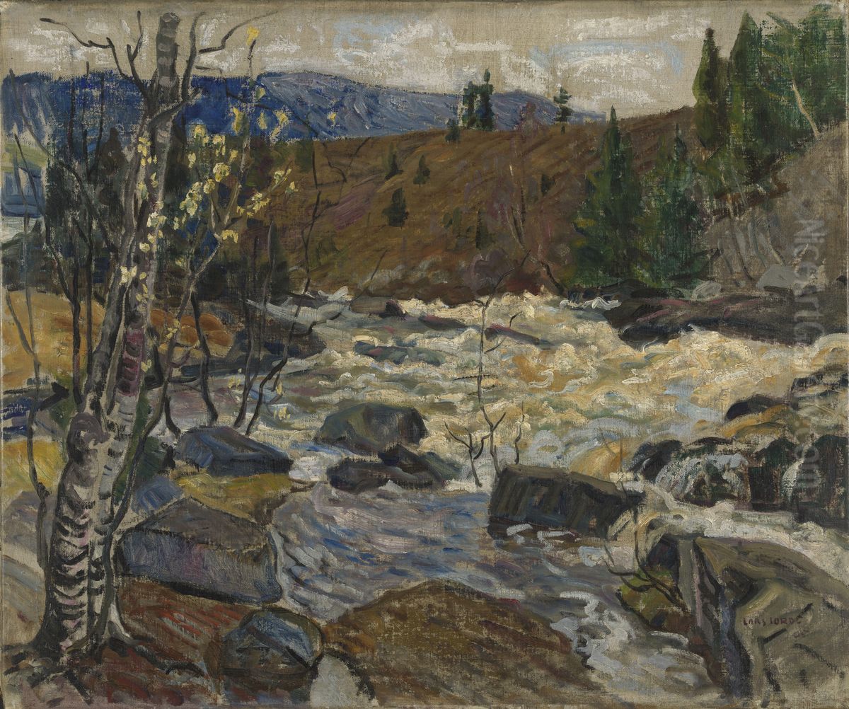 The Waterfall at Mesna Oil Painting by Lars Jorde