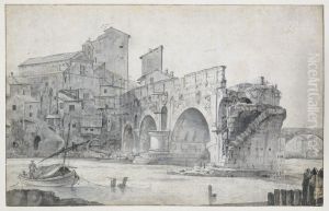 View of the Ponte Rotto in Rome, seen from the East