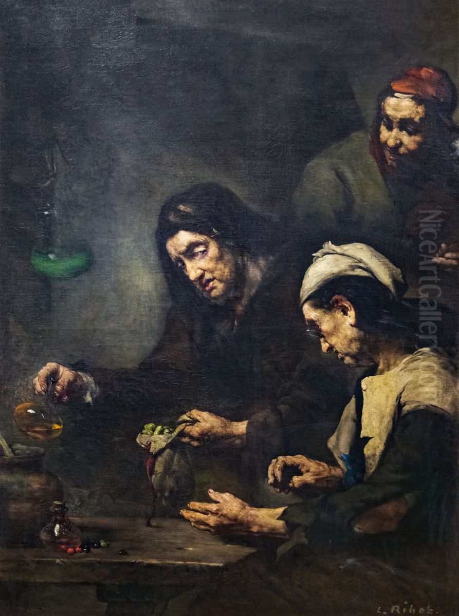 Les empiriques Oil Painting by Augustin Theodule Ribot