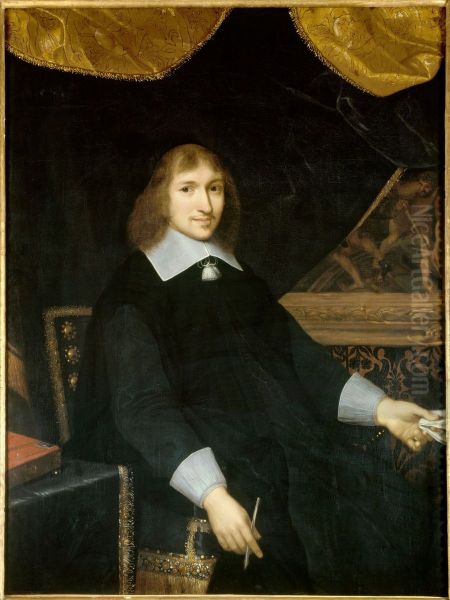 Portrait of Nicolas Fouquet (1615-1680) Oil Painting by Charles Le Brun