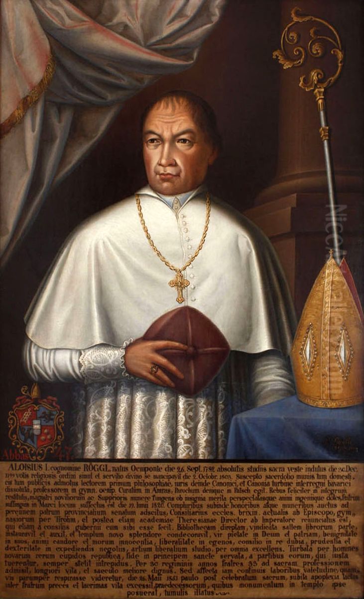 Portrat von Abt Alois I. Roggl Oil Painting by Peter Rauth