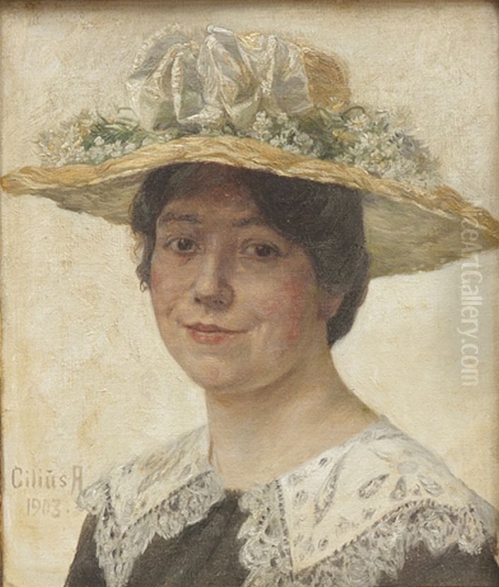 Portrait of a woman. Oil Painting by Cilius Andersen