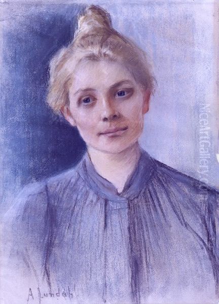 Portrait of Ida Aalberg Oil Painting by Amelie Lundahl