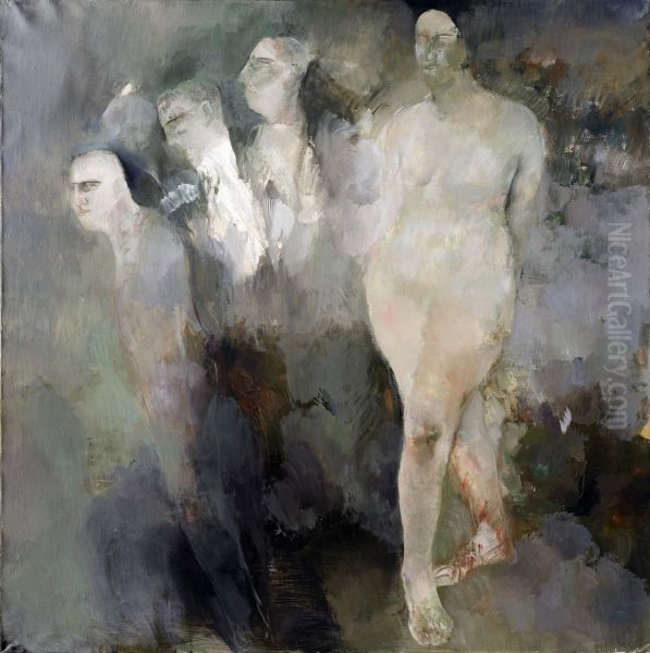 In the Garden Oil Painting by Vladimir Novak