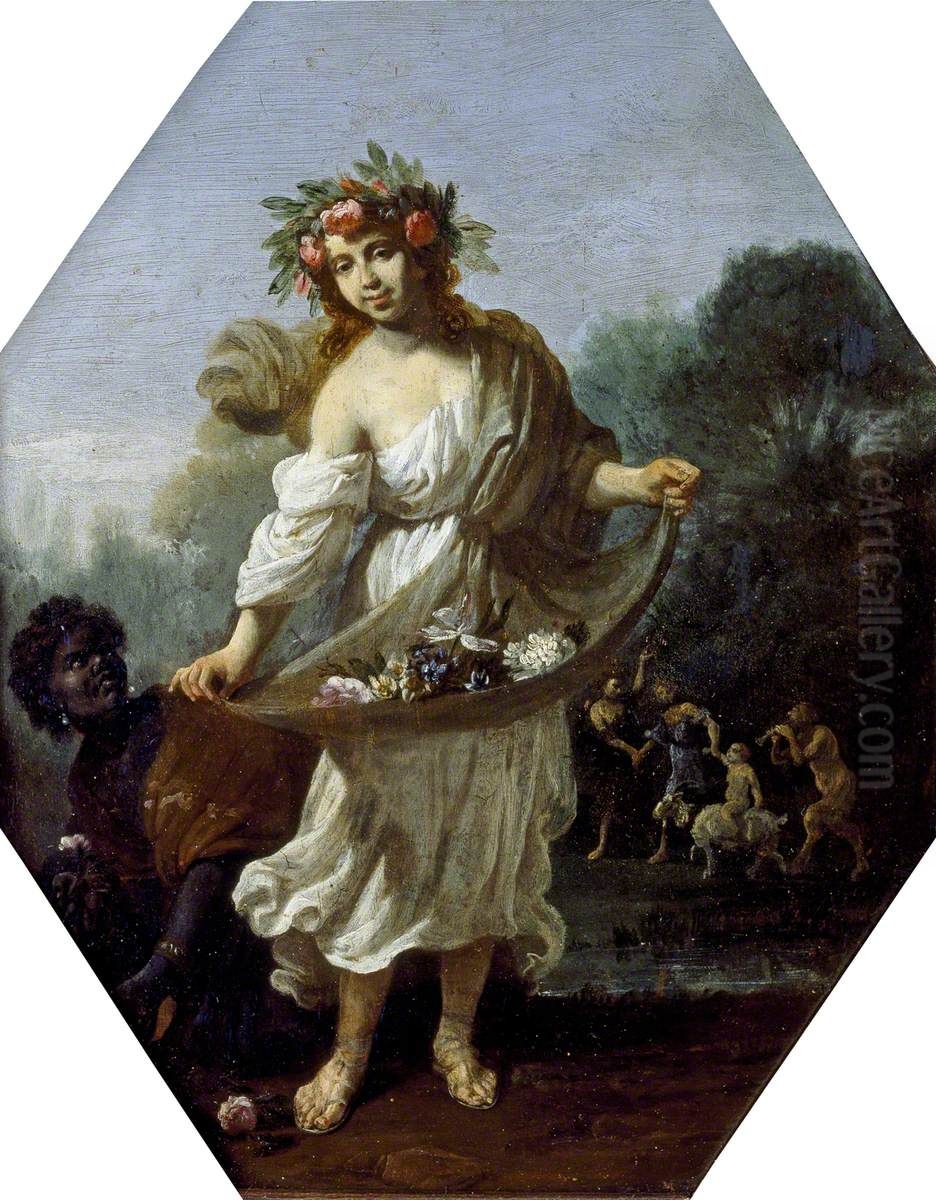 Flora Oil Painting by Michelangelo Cerquozzi