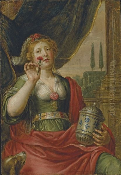 Artemisia with the ashes of king Mausolus Oil Painting by Pieter van Lint