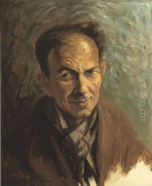 Dernier Portrait De L' Artiste. Oil Painting by Moustafa Farroukh