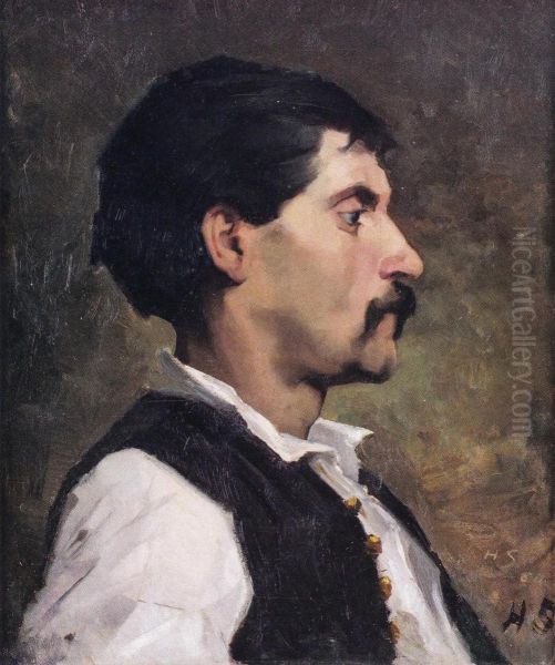 Mustalainen Oil Painting by Helene Schjerfbeck