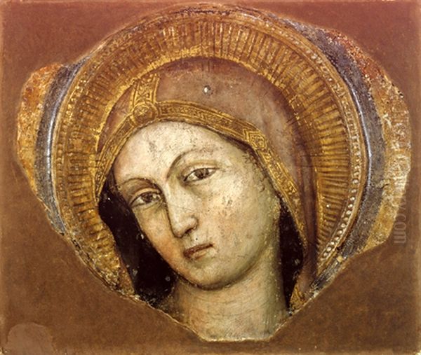 Head of the Virgin. Oil Painting by Altichiero