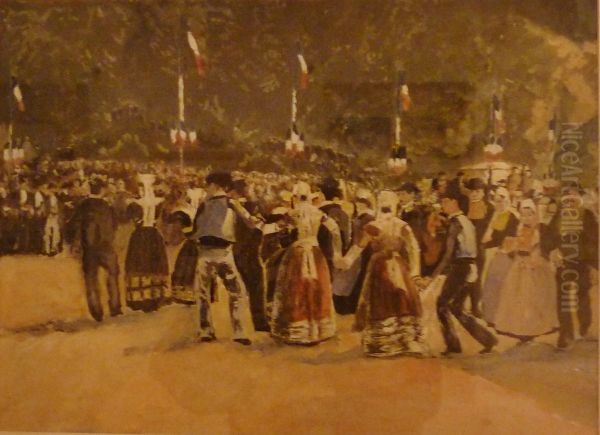 Fetes a Quimper Oil Painting by Max Jacob