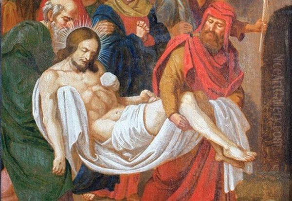 14. postaja krizevega pota Oil Painting by unknown