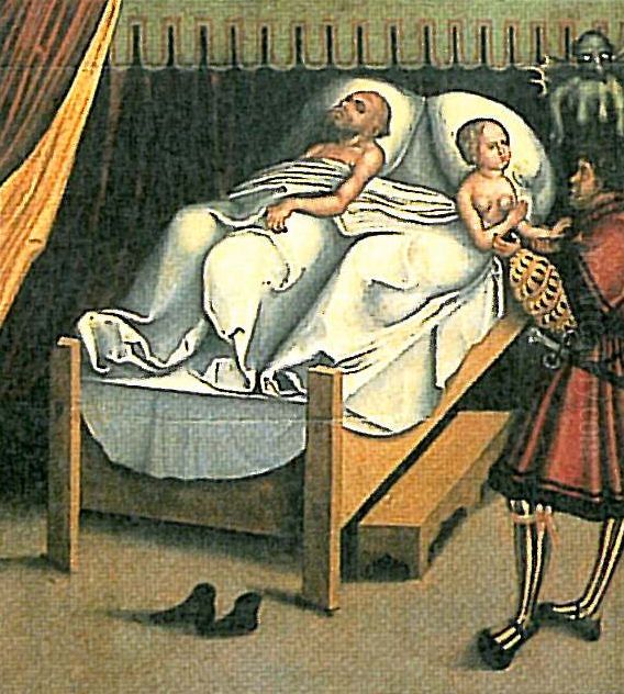 TheTen Commandmentstenth Commandment detail Oil Painting by Lucas Cranach the Elder