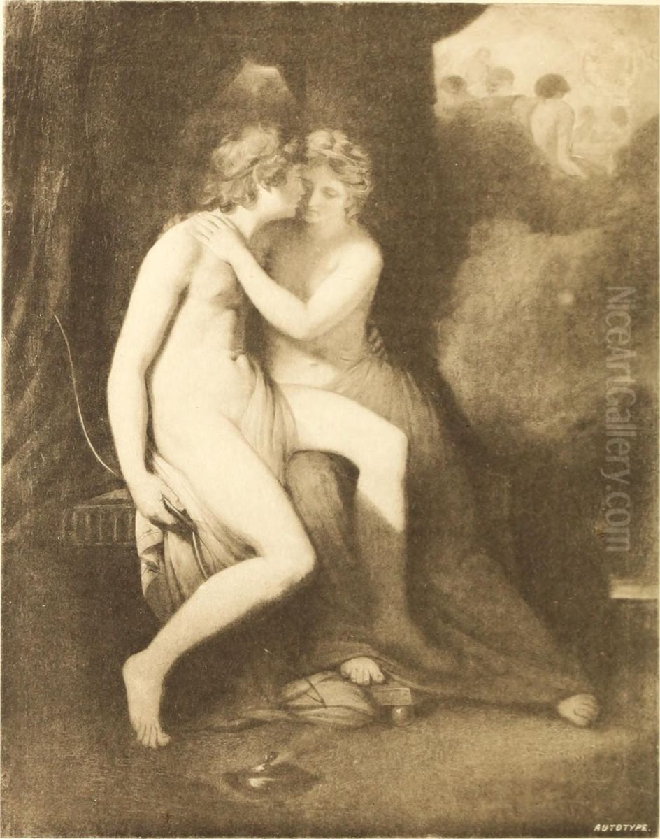Cupid and Psyche Oil Painting by George Romney Cupid and Psyche Oil Painting by George Romney