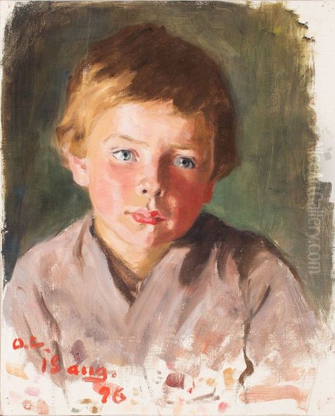 Pojan muotokuva Oil Painting by Olga Gummerus-Ehrstrom